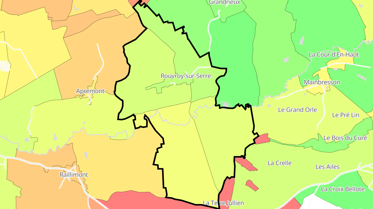 Carte des prix de l'immobilier Rouvroy-sur-Serre