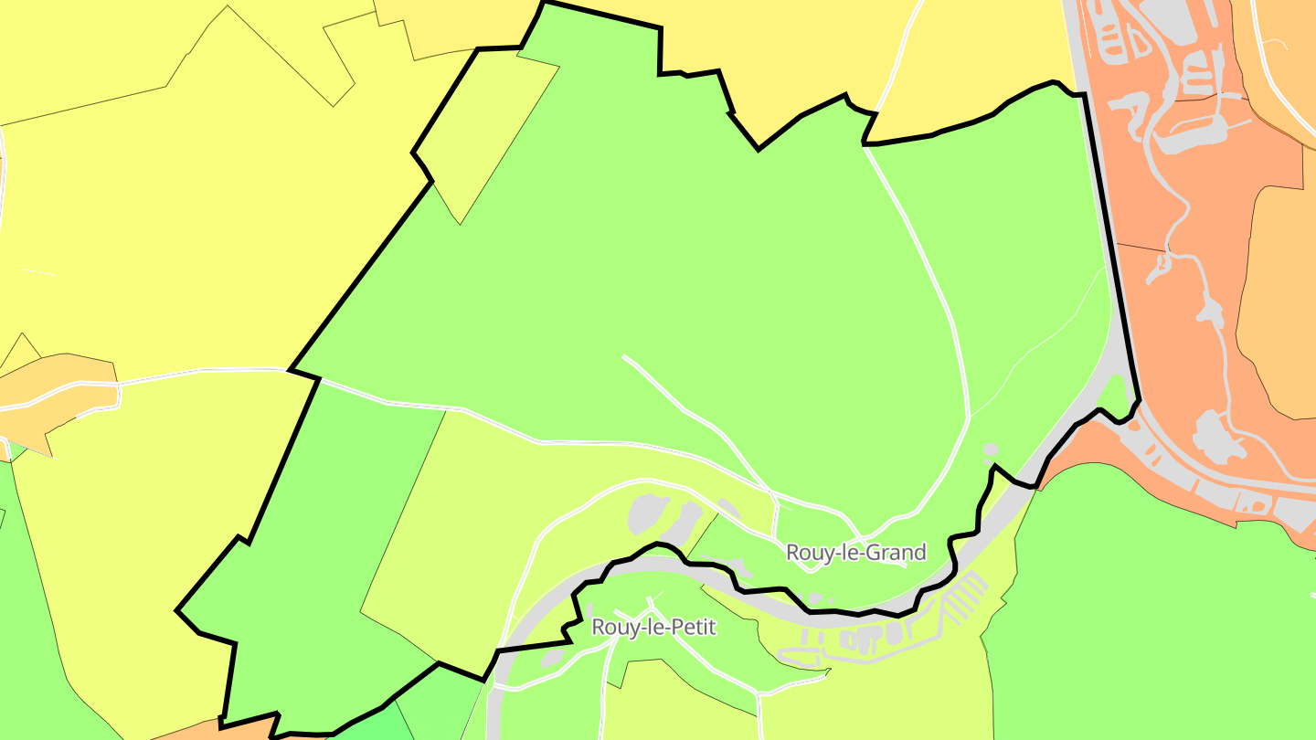 Carte des prix de l'immobilier Rouy-le-Grand