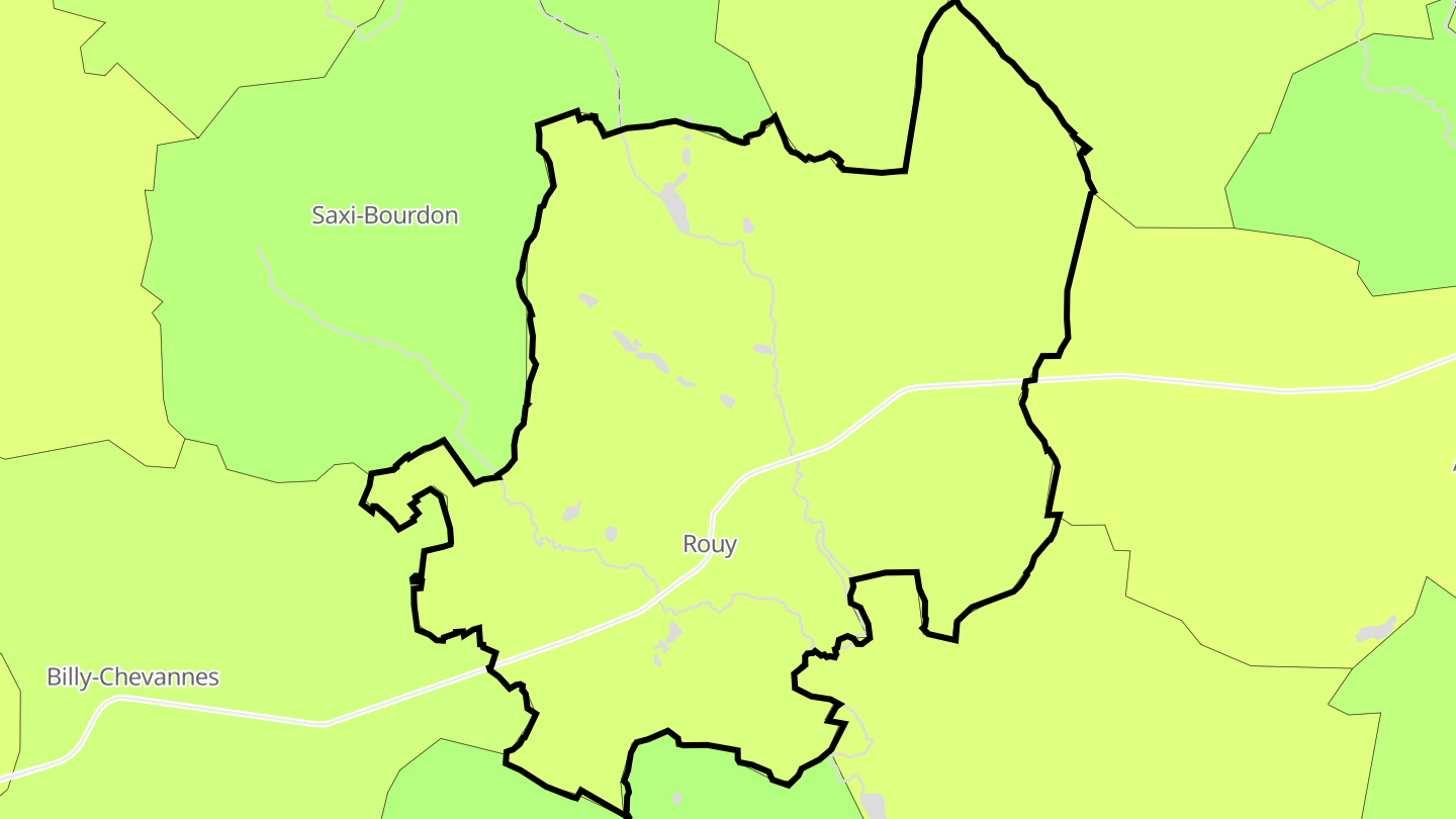 Carte des prix de l'immobilier Rouy