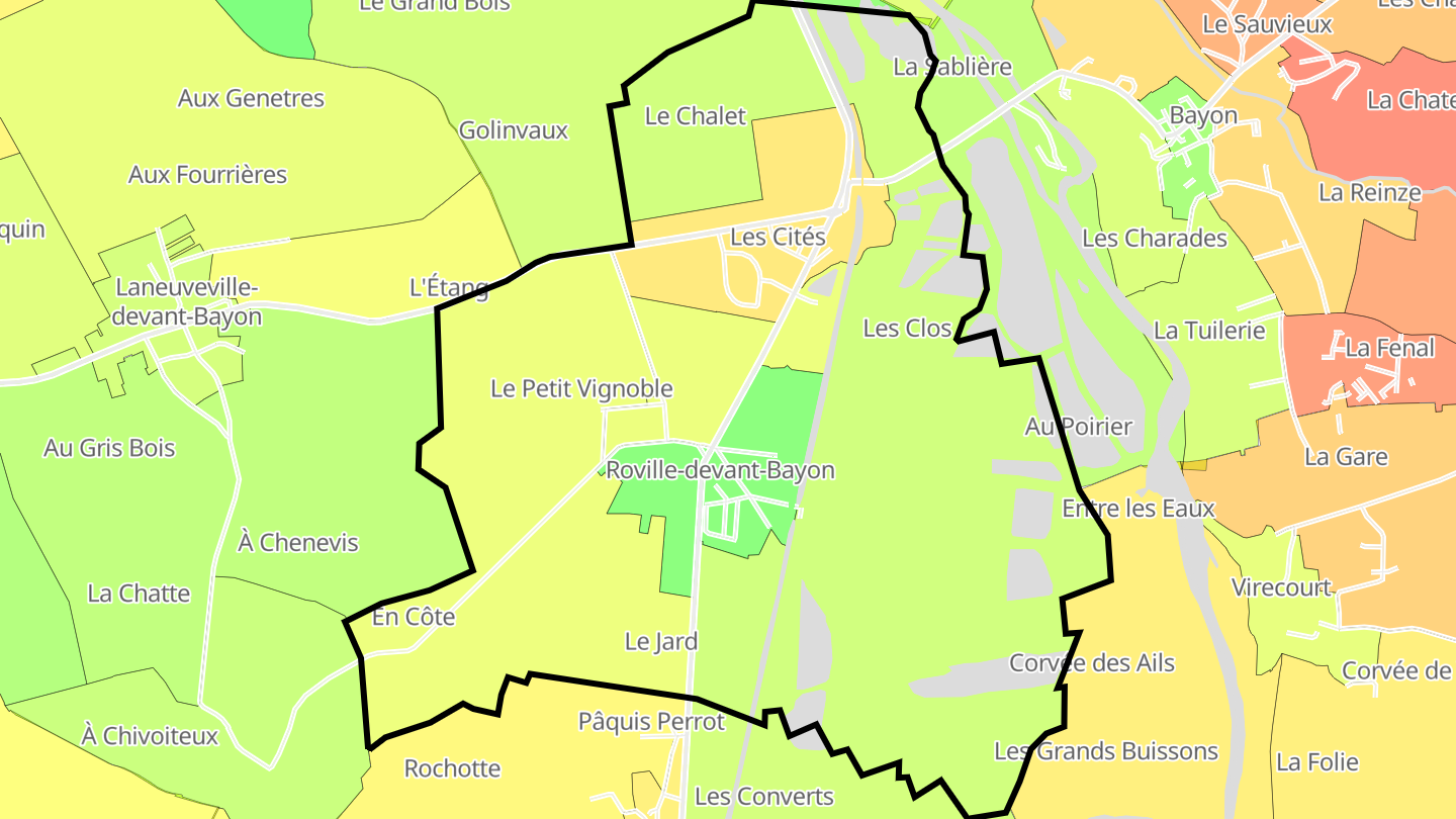 Carte des prix de l'immobilier Roville-devant-Bayon
