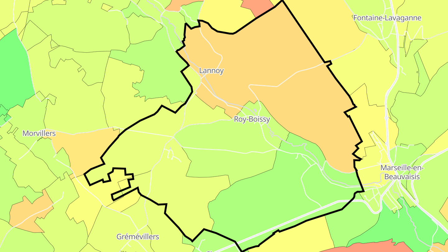Carte des prix de l'immobilier Roy-Boissy