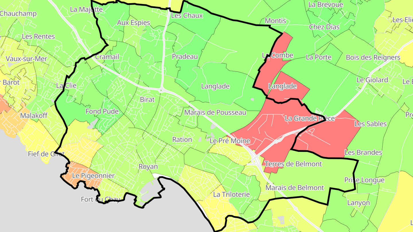 Carte des prix de l'immobilier Royan