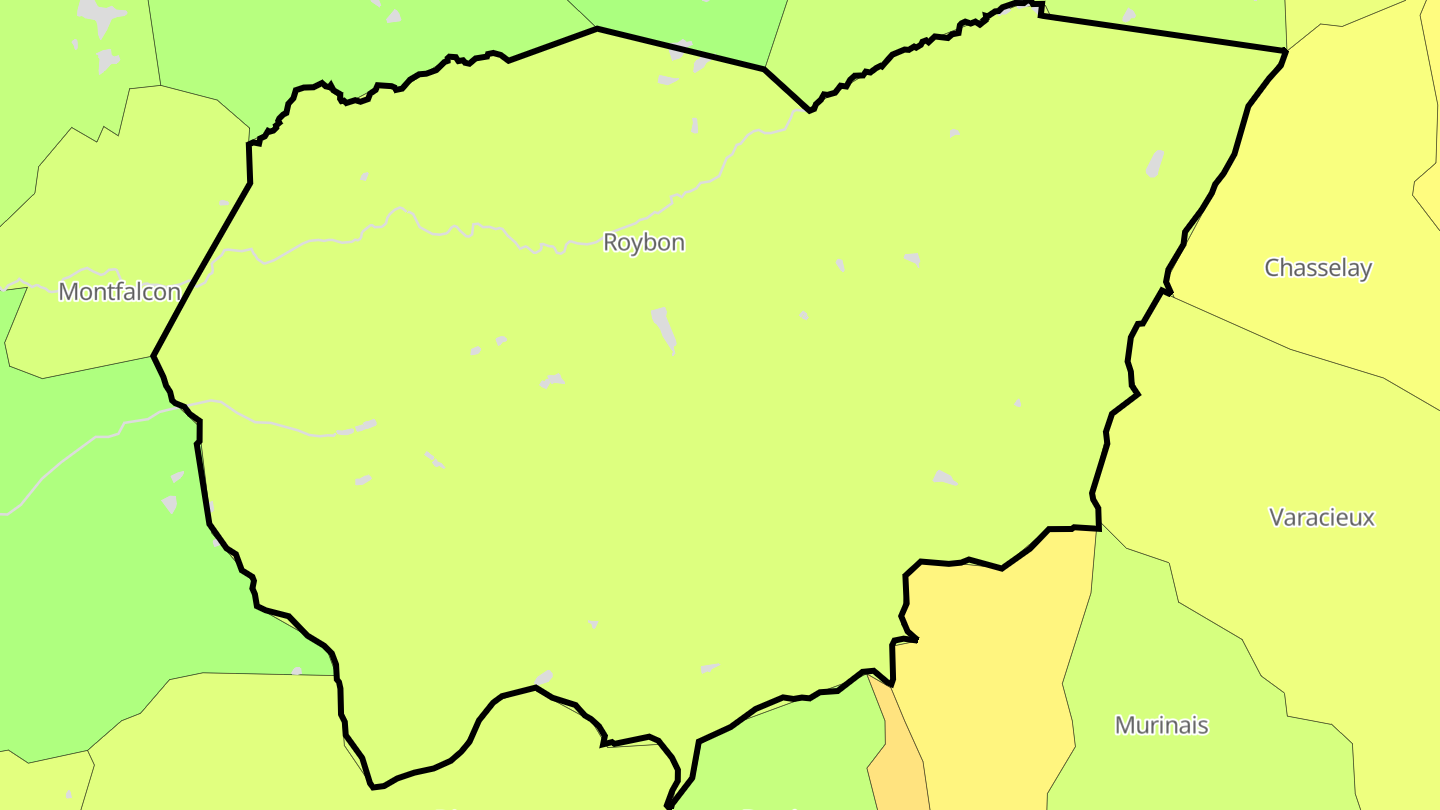 Carte des prix de l'immobilier Roybon