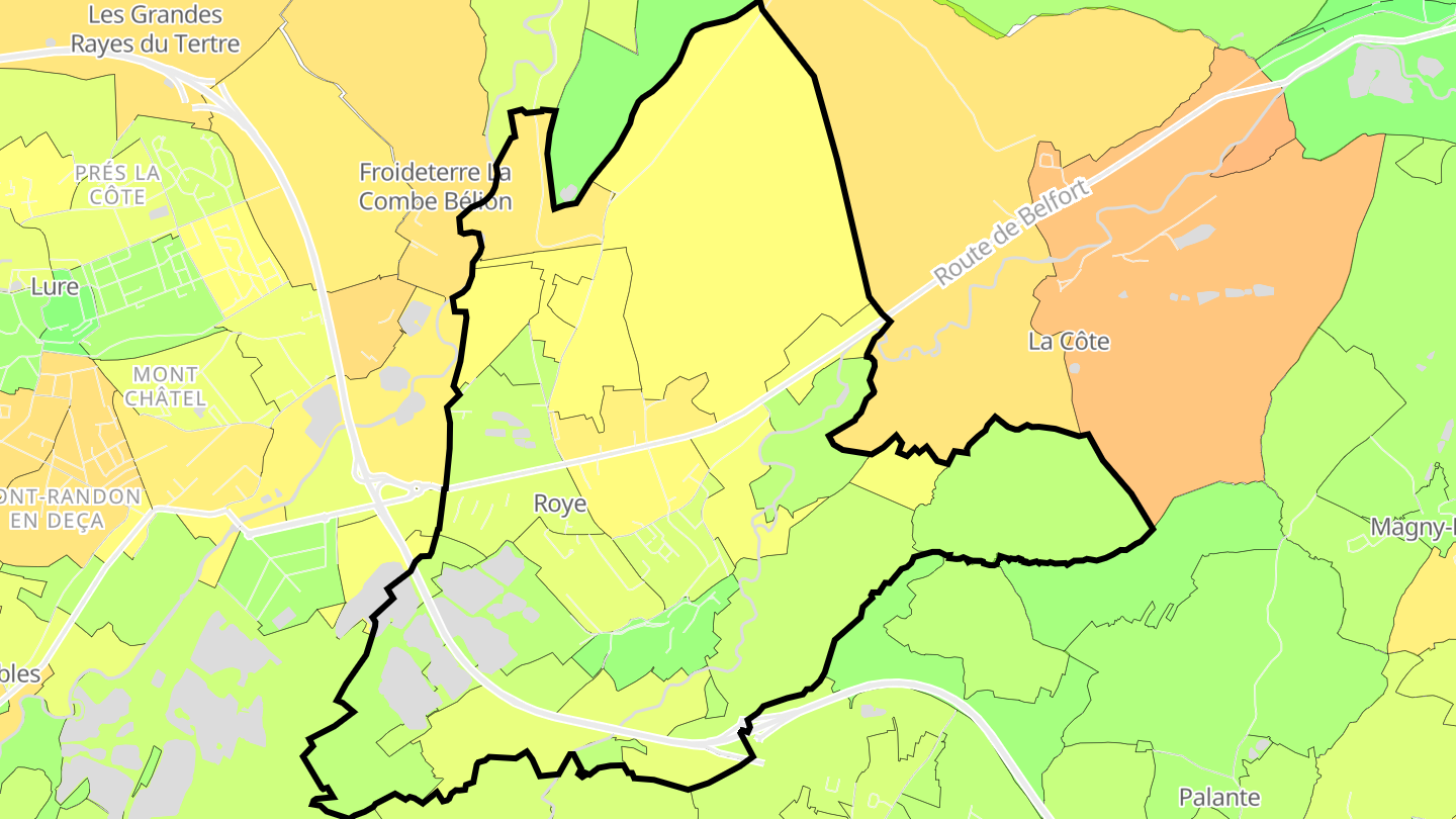 Carte des prix de l'immobilier Roye