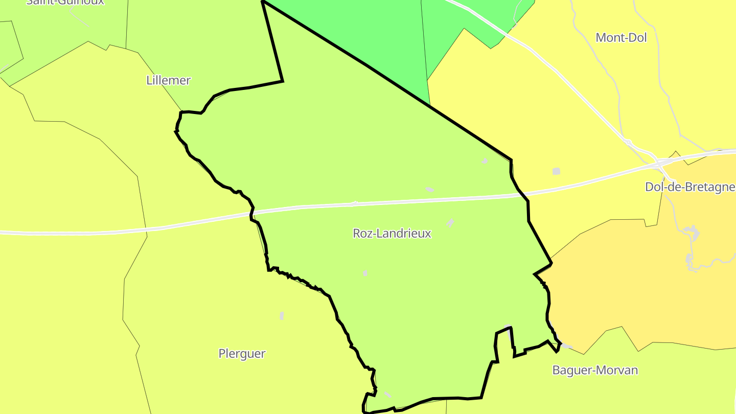 Carte des prix de l'immobilier Roz-Landrieux