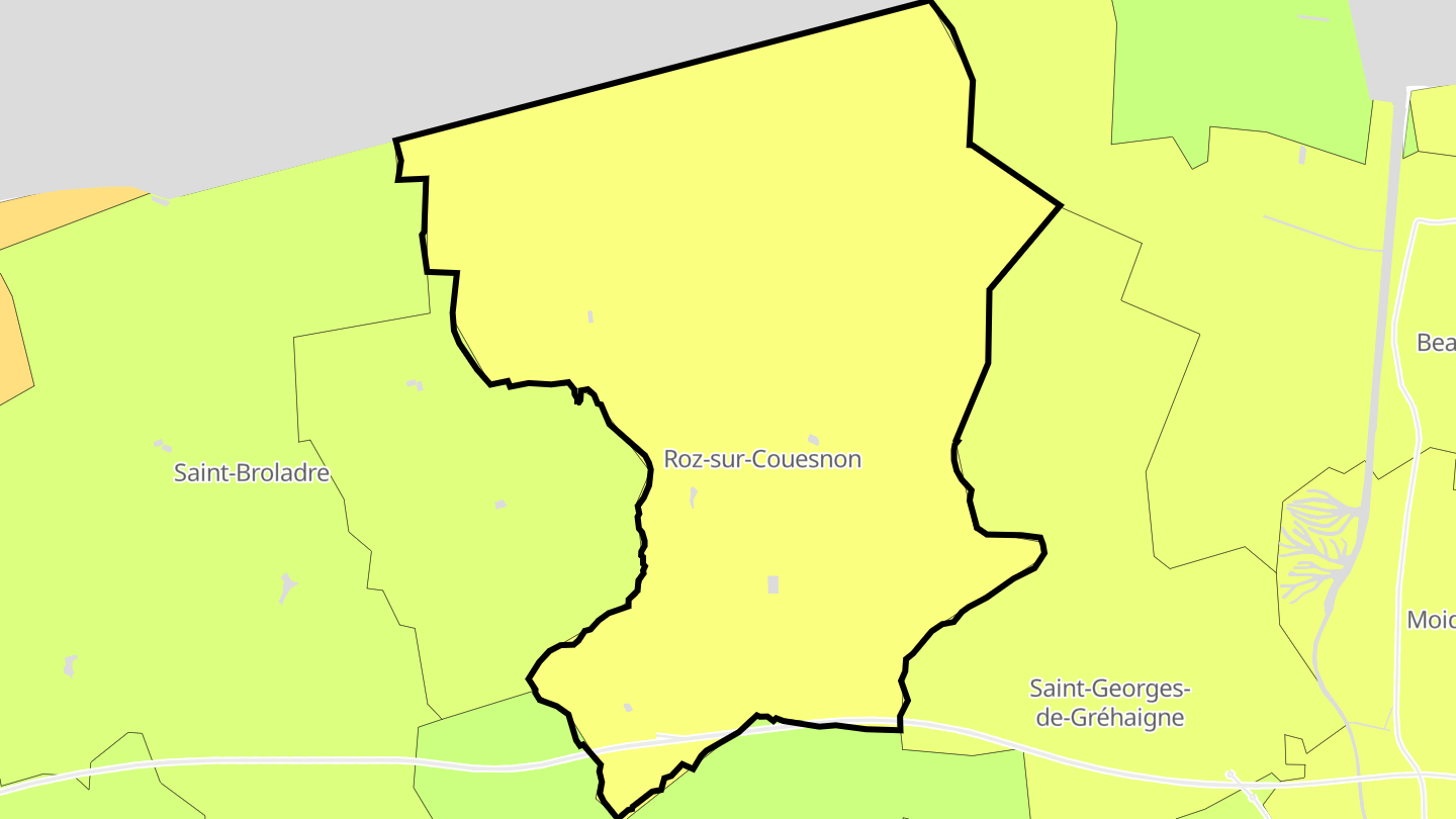 Carte des prix de l'immobilier Roz-sur-Couesnon