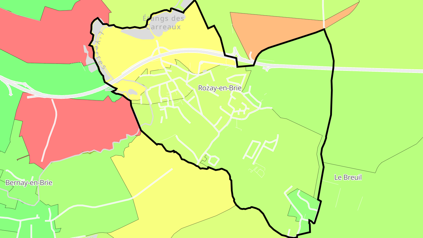 Carte des prix de l'immobilier Rozay-en-Brie