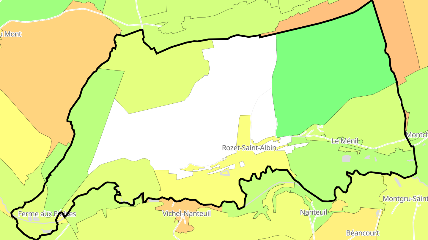 Carte des prix de l'immobilier Rozet-Saint-Albin