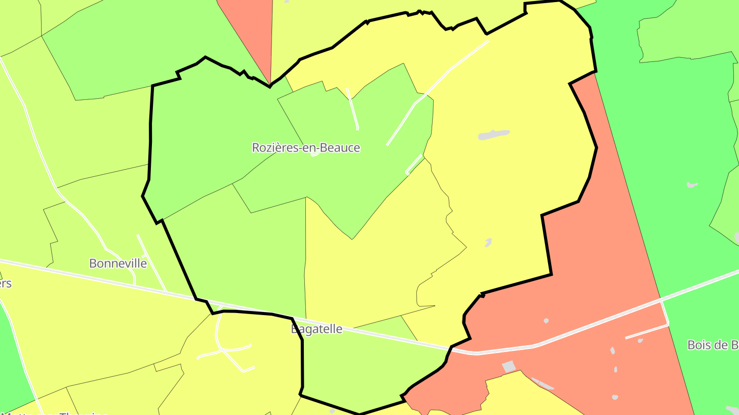 Carte des prix de l'immobilier Rozières-en-Beauce