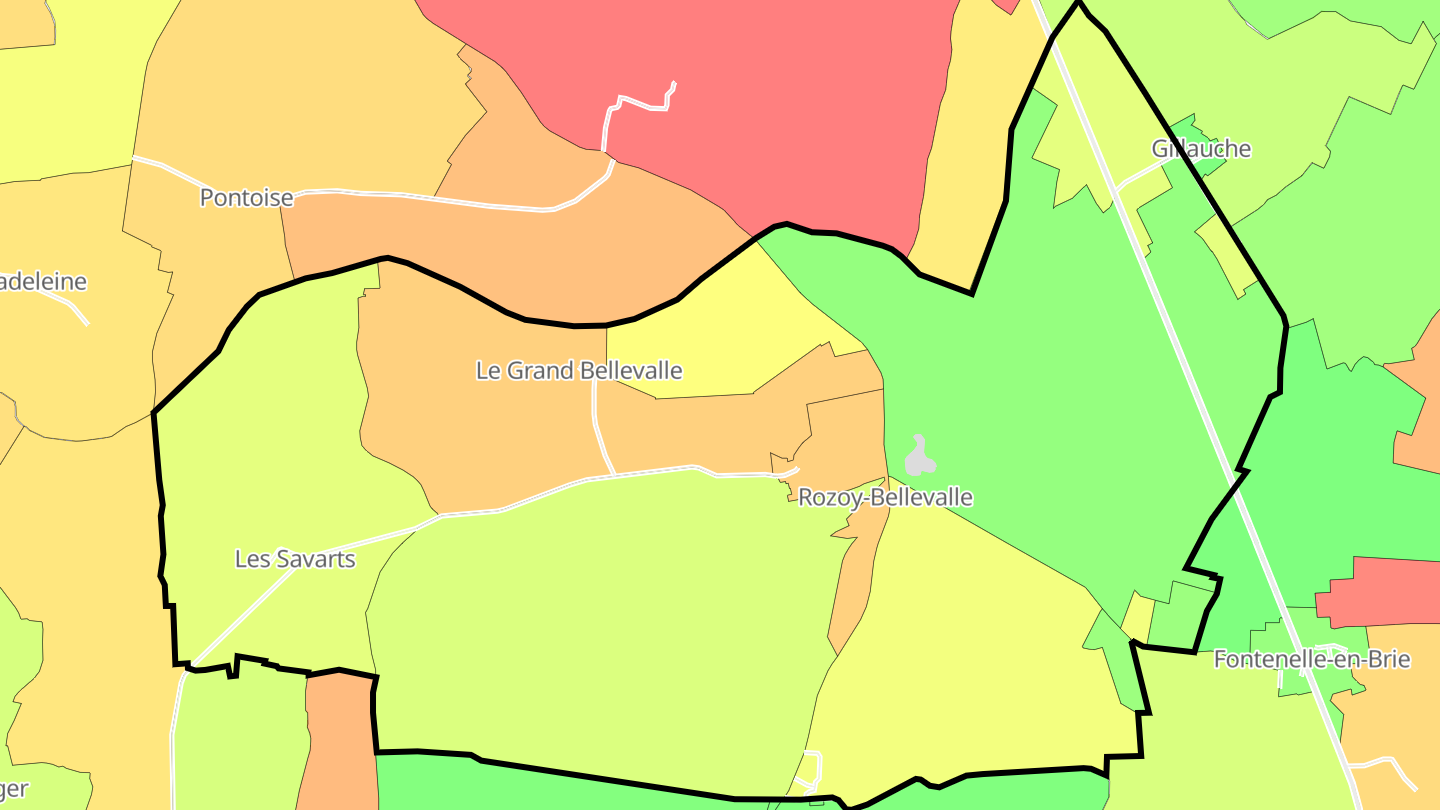 Carte des prix de l'immobilier Rozoy-Bellevalle