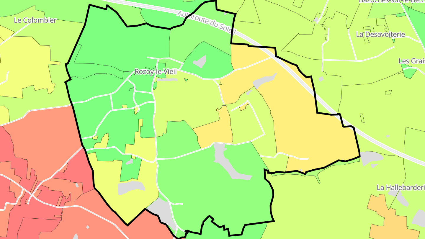 Carte des prix de l'immobilier Rozoy-le-Vieil