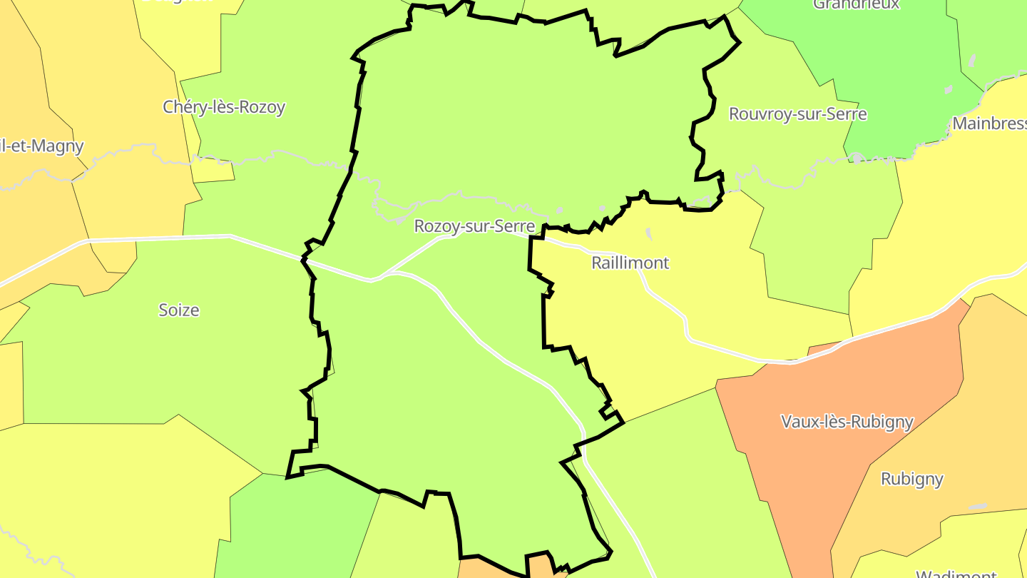 Carte des prix de l'immobilier Rozoy-sur-Serre
