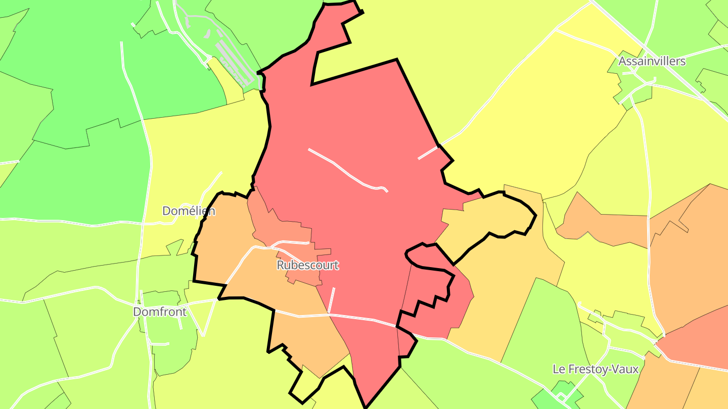 Carte des prix de l'immobilier Rubescourt