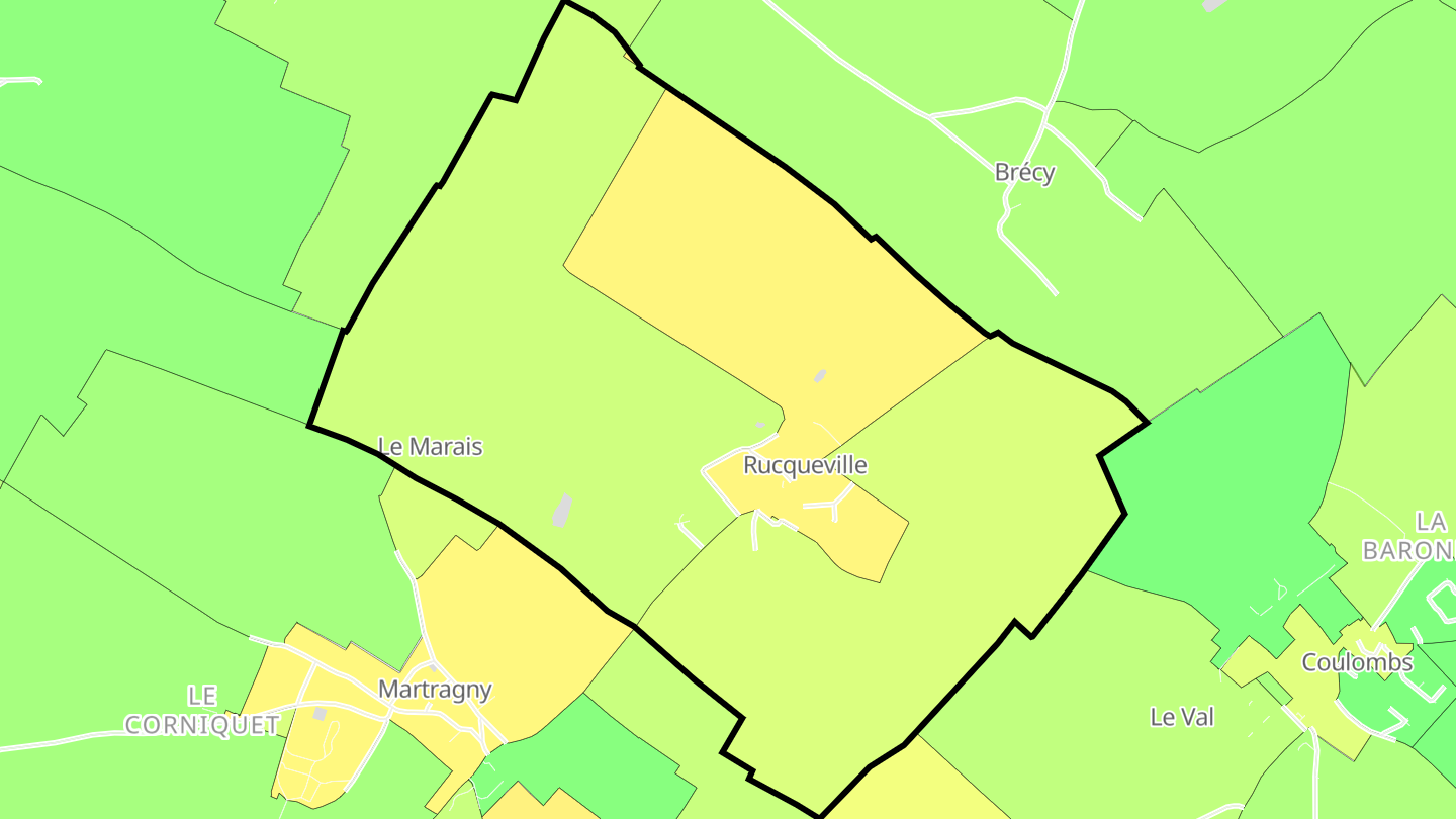 Carte des prix de l'immobilier Rucqueville