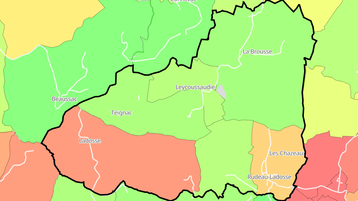 Carte des prix de l'immobilier Rudeau-Ladosse