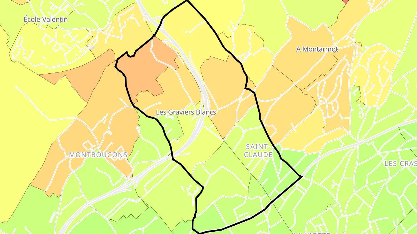 Carte des prix de l'immobilier Rue de Vesoul