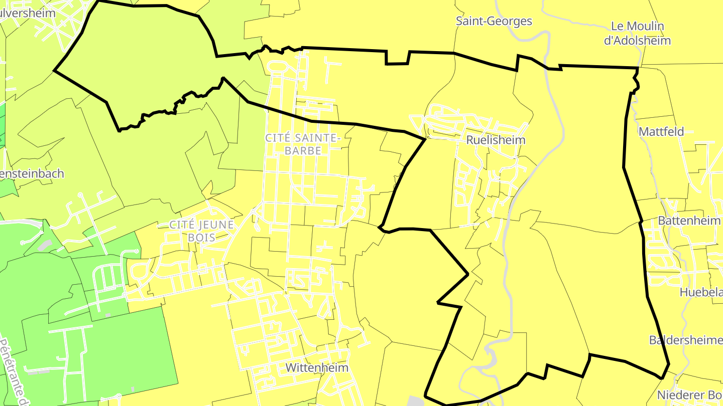 Carte des prix de l'immobilier Ruelisheim