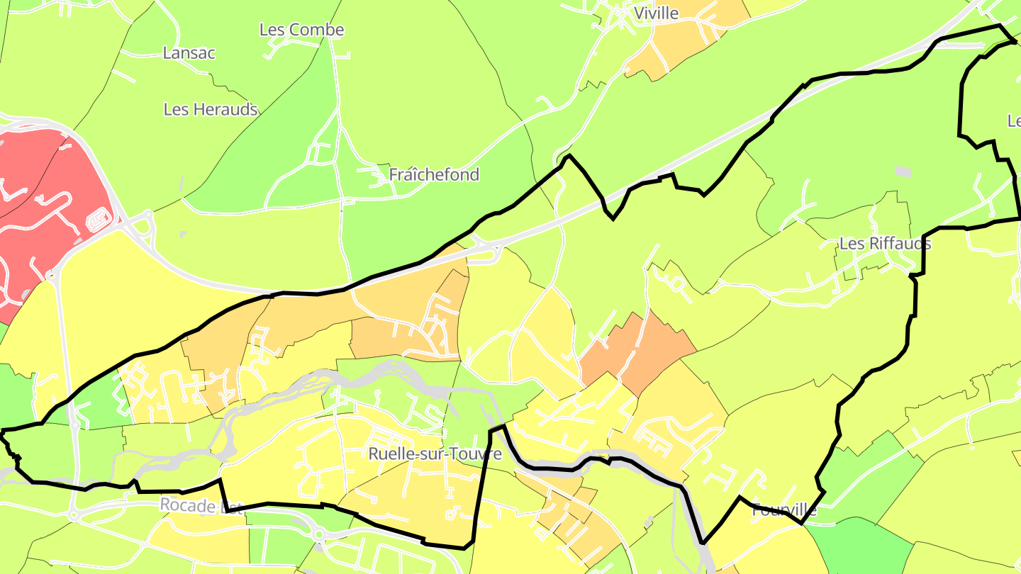 Carte des prix de l'immobilier Ruelle-sur-Touvre