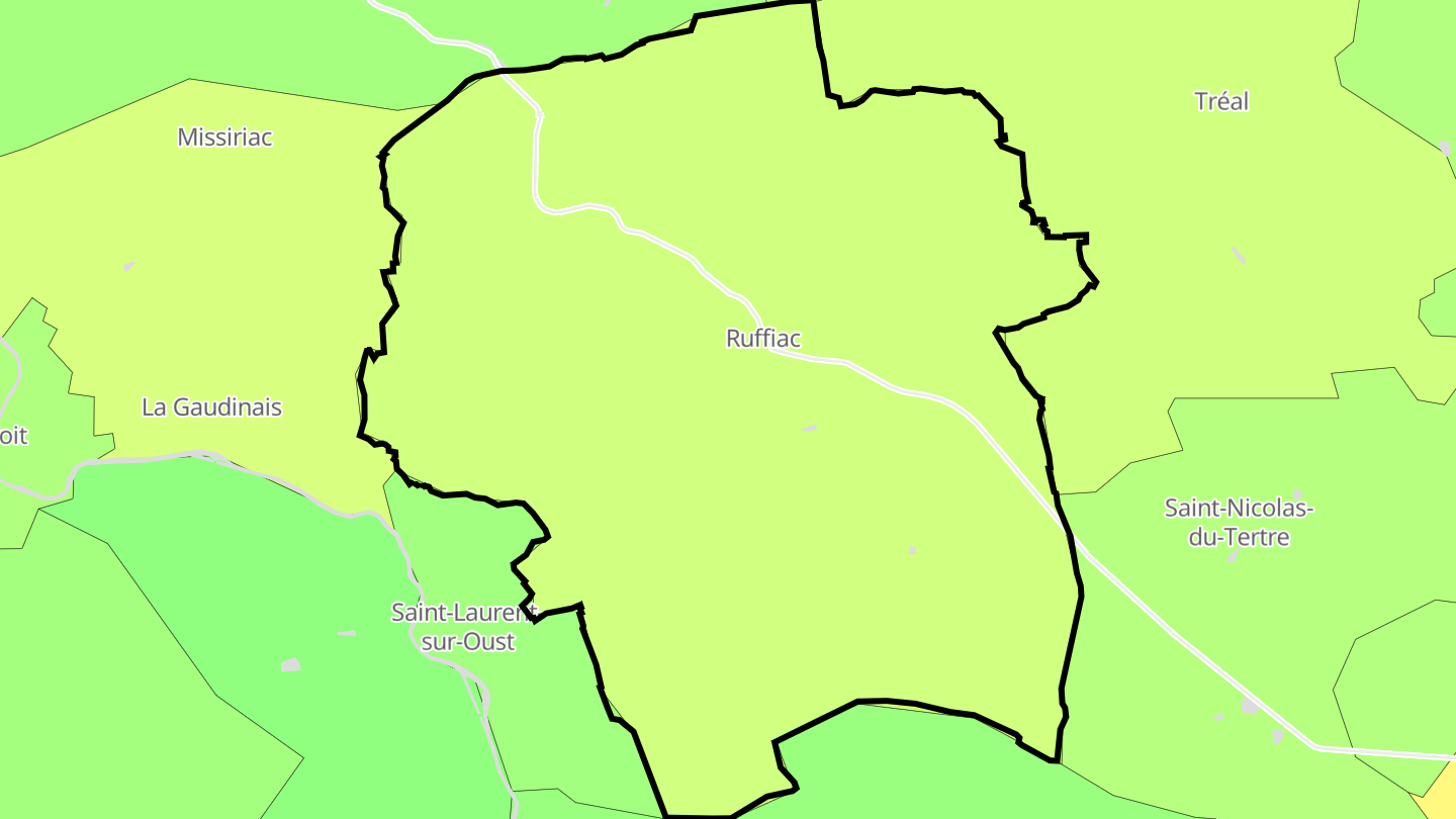 Carte des prix de l'immobilier Ruffiac