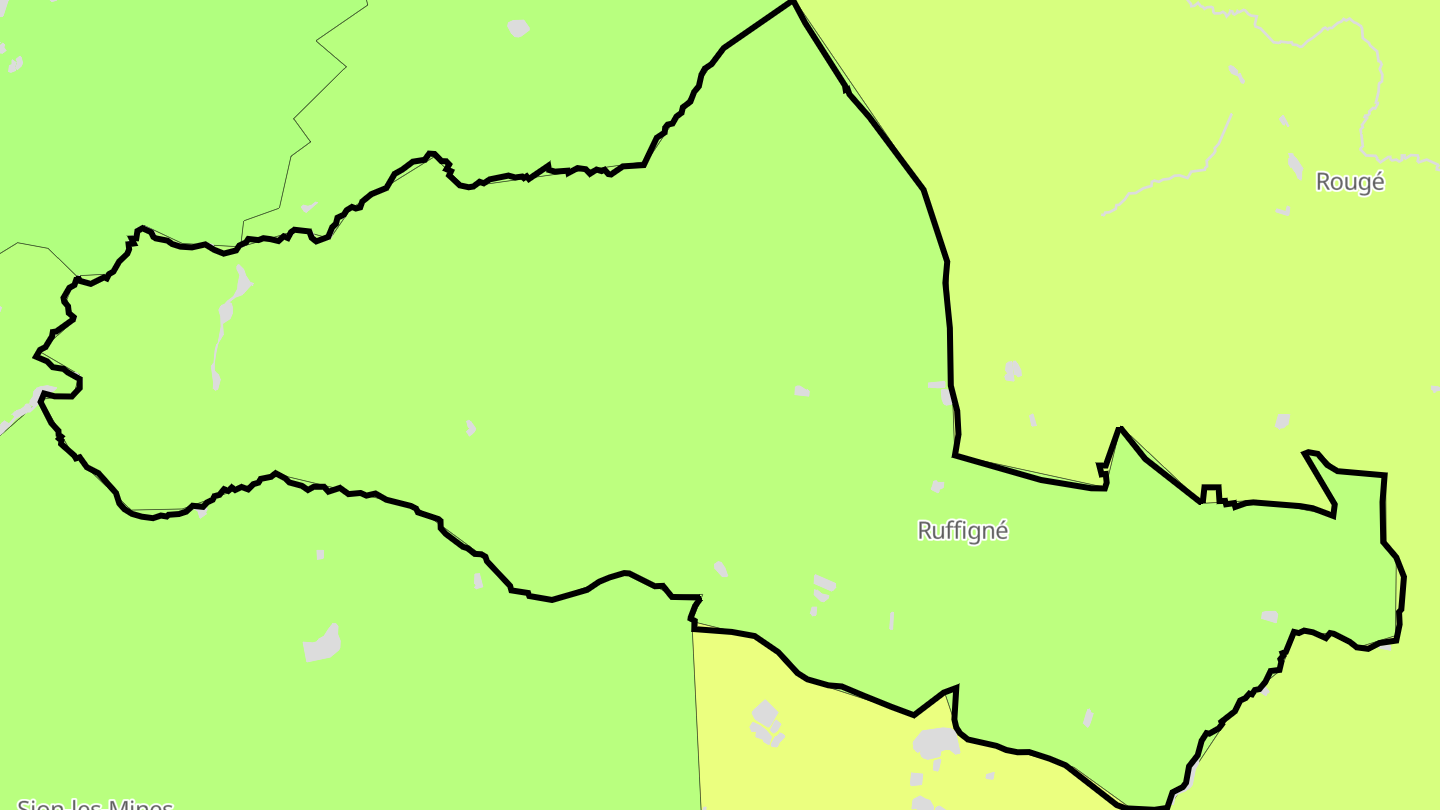 Carte des prix de l'immobilier Ruffigné