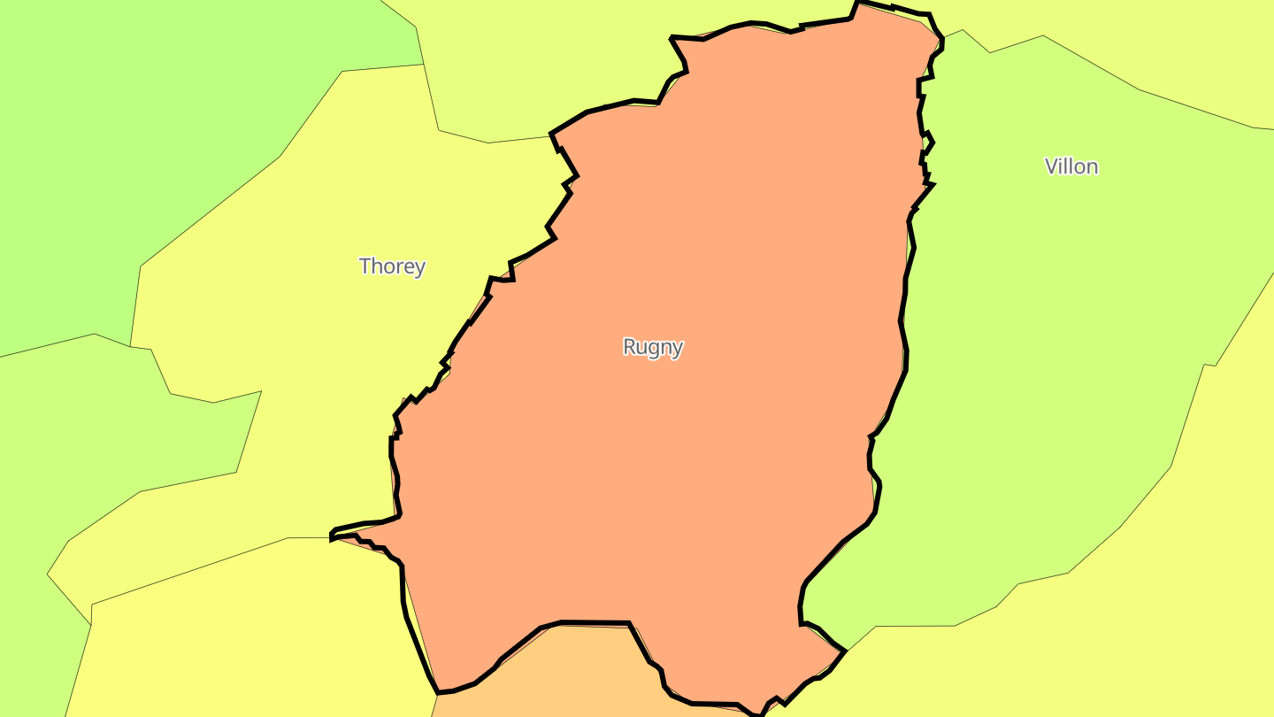 Carte des prix de l'immobilier Rugny