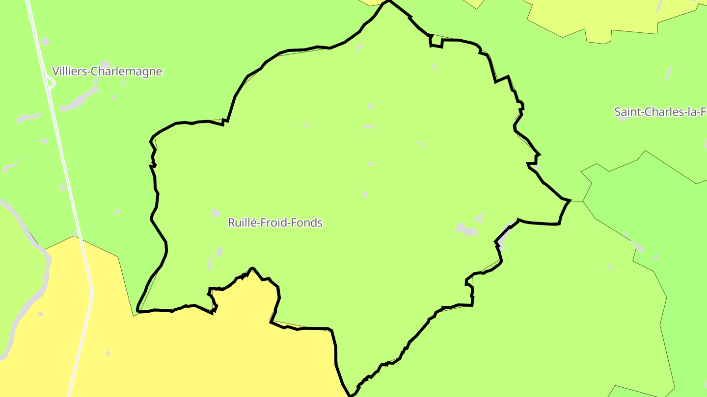 Carte des prix de l'immobilier Ruillé-Froid-Fonds