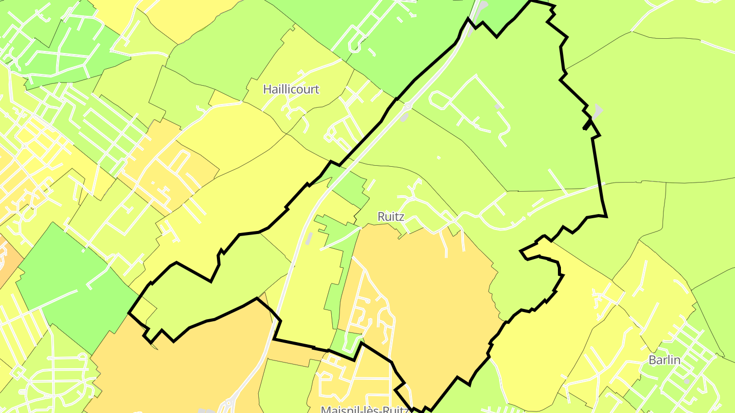 Carte des prix de l'immobilier Ruitz