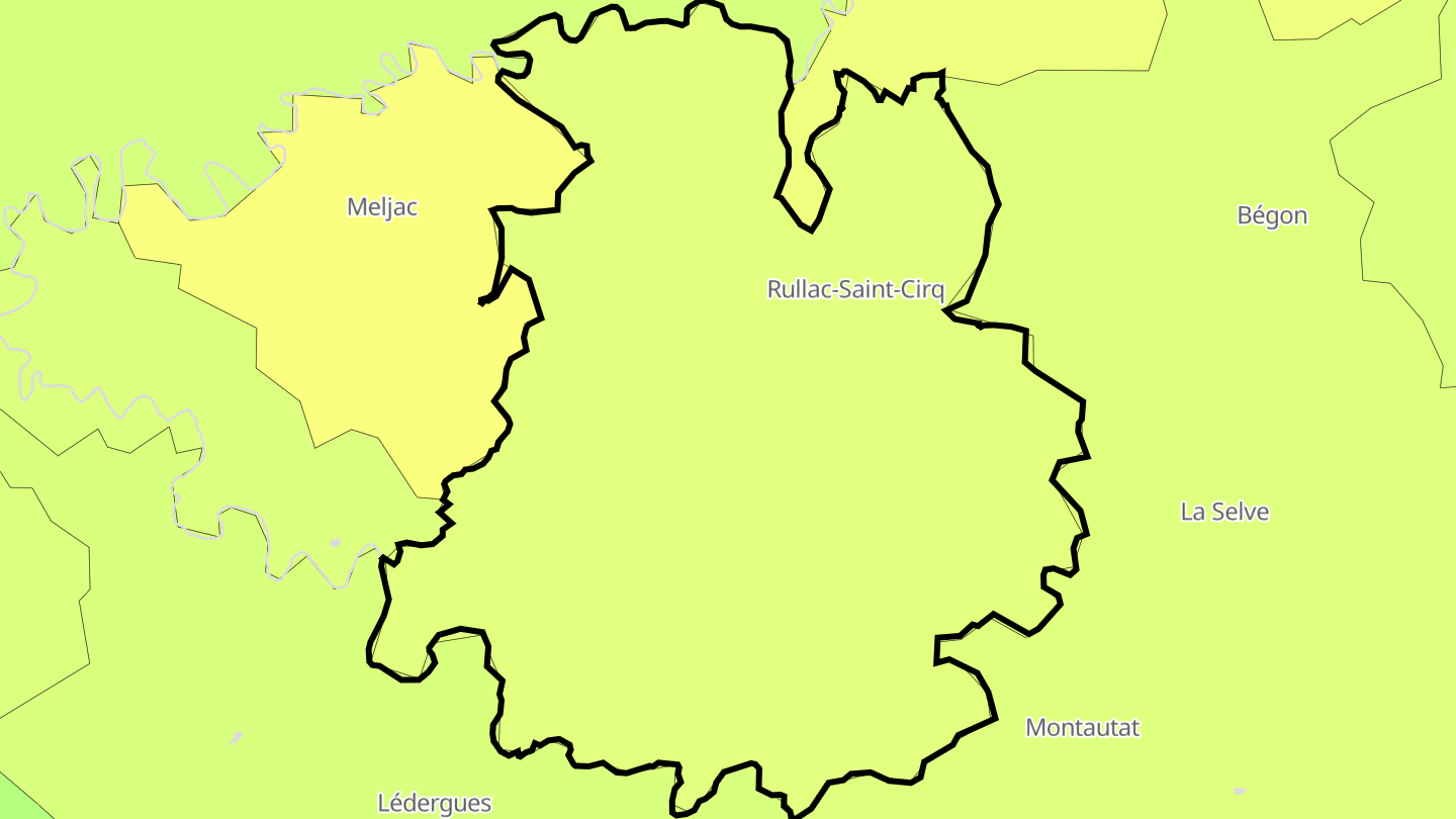 Carte des prix de l'immobilier Rullac-Saint-Cirq