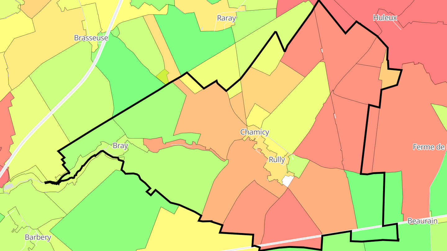 Carte des prix de l'immobilier Rully