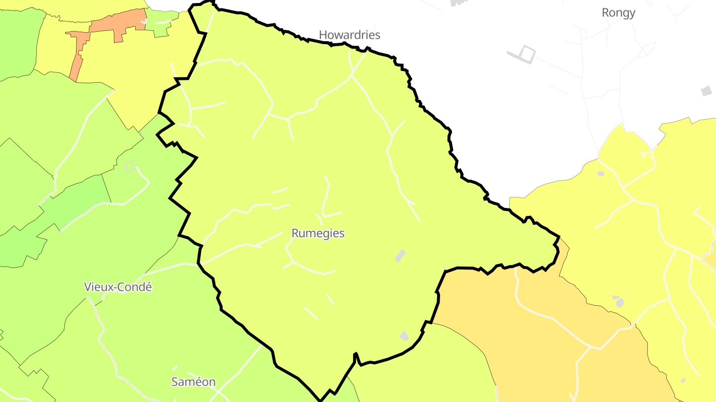 Carte des prix de l'immobilier Rumegies