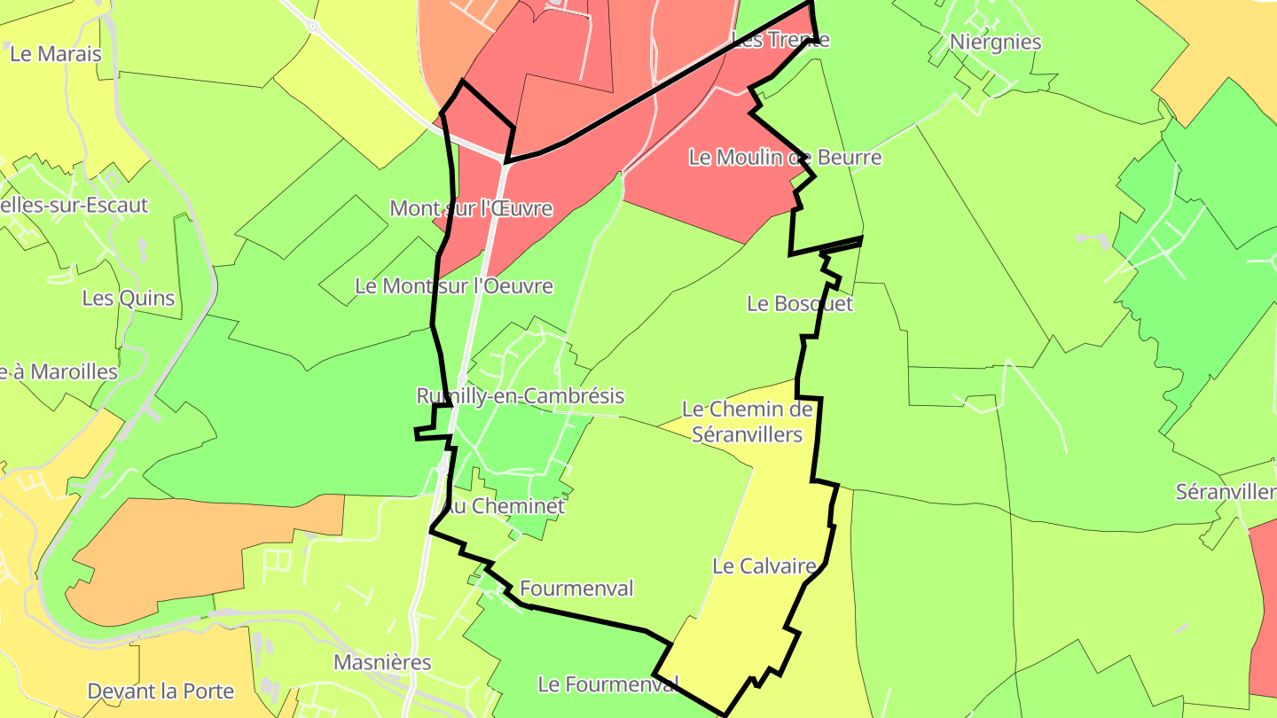Carte des prix de l'immobilier Rumilly-en-Cambrésis