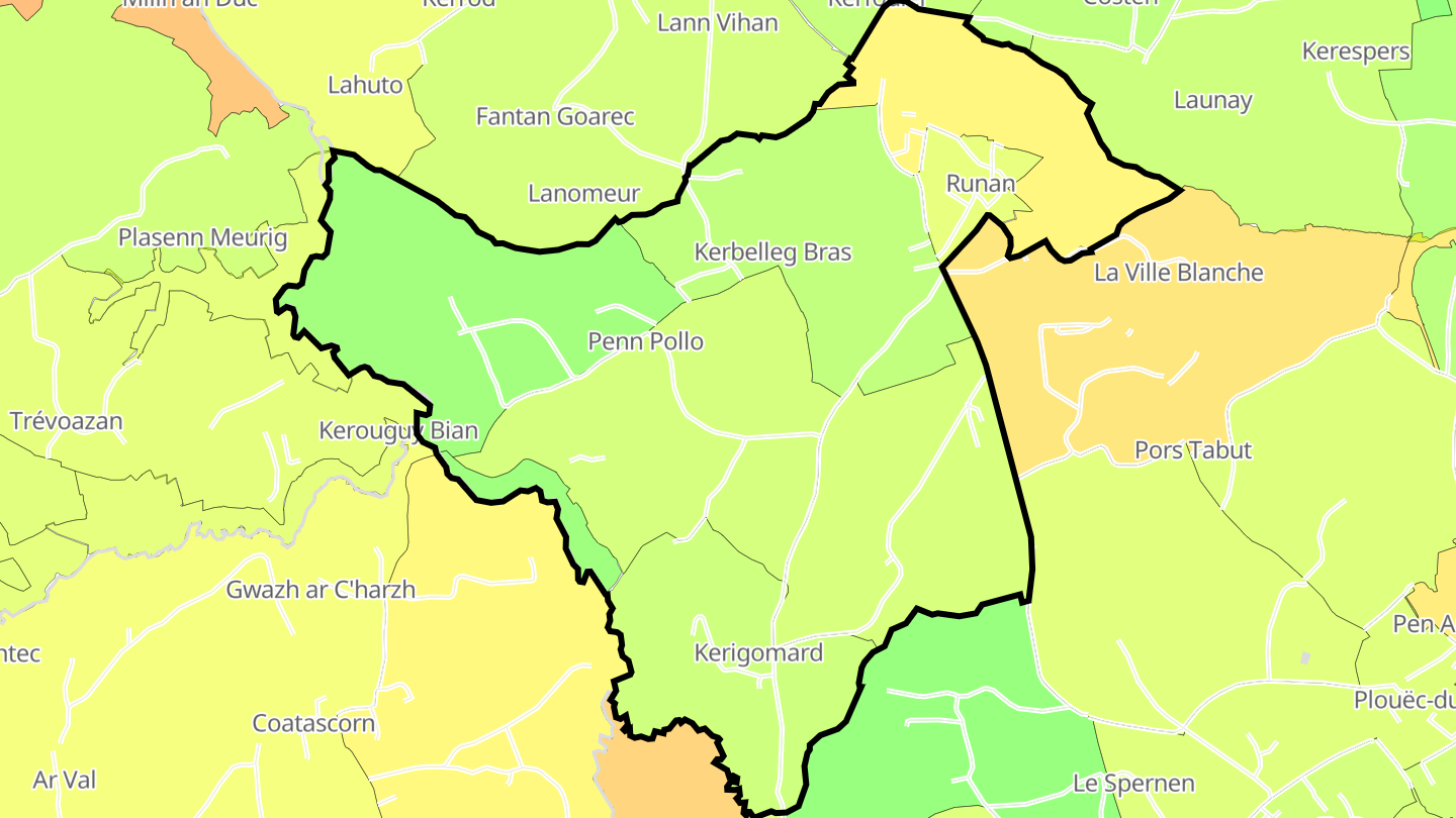 Carte des prix de l'immobilier Runan