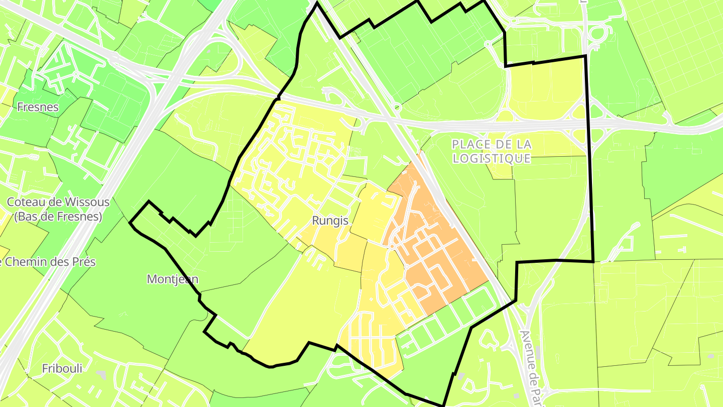 Carte des prix de l'immobilier Rungis