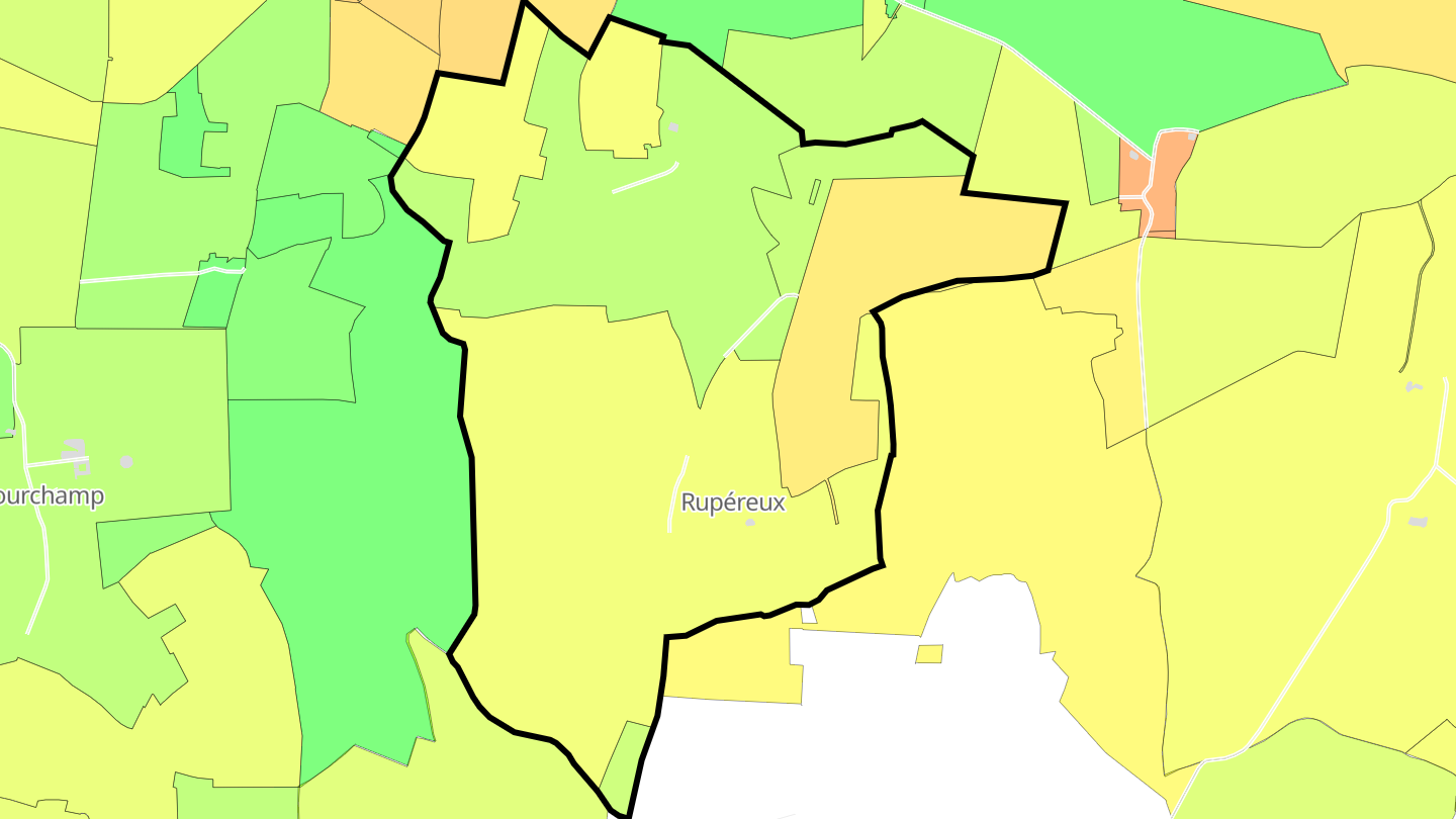 Carte des prix de l'immobilier Rupéreux