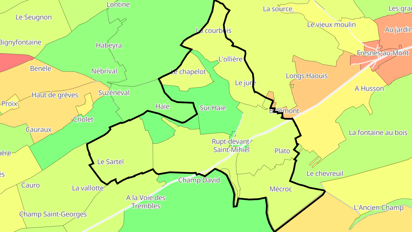 Carte des prix de l'immobilier Rupt-devant-Saint-Mihiel