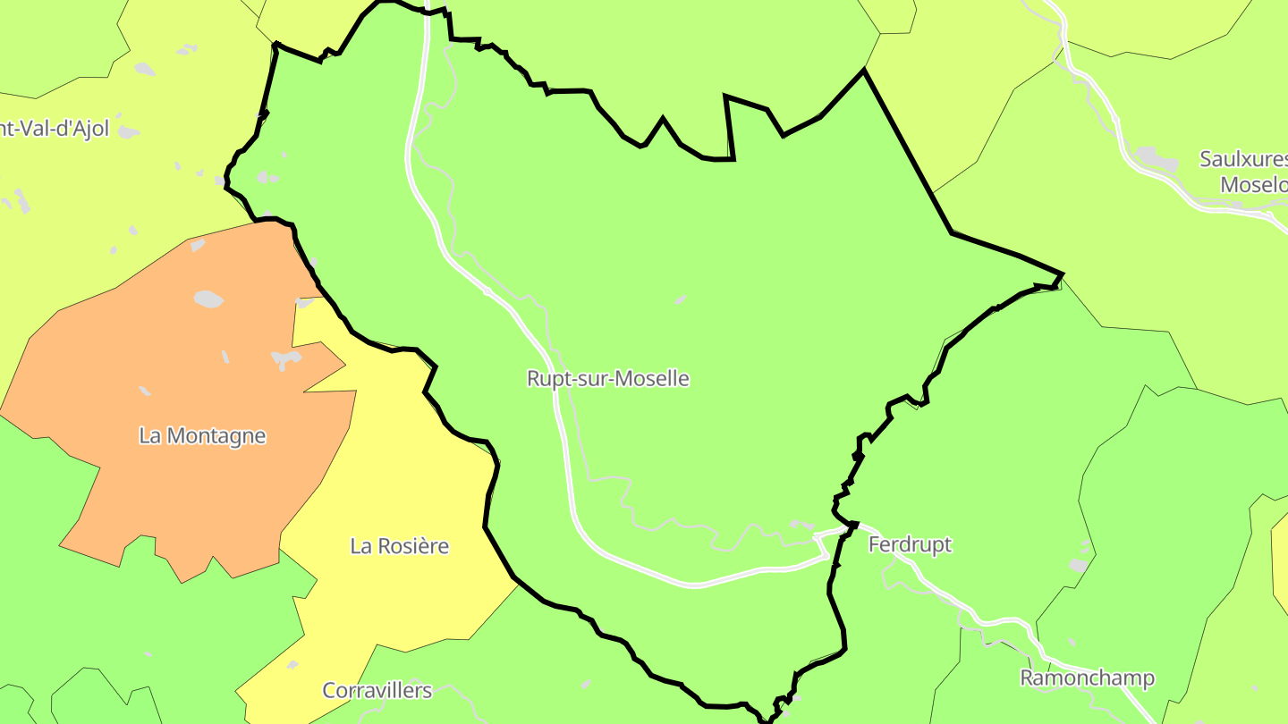 Carte des prix de l'immobilier Rupt-sur-Moselle