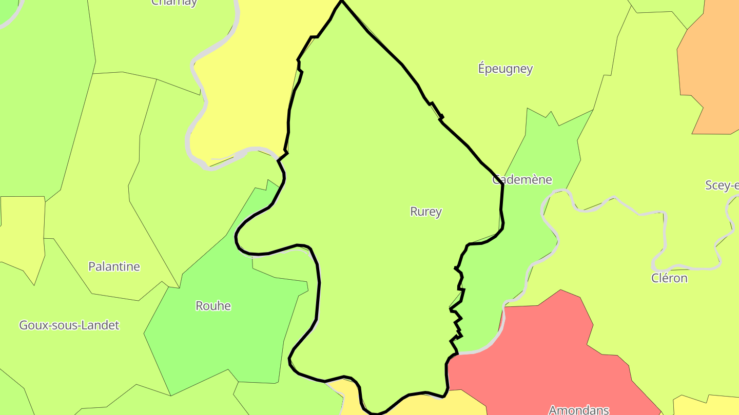 Carte des prix de l'immobilier Rurey
