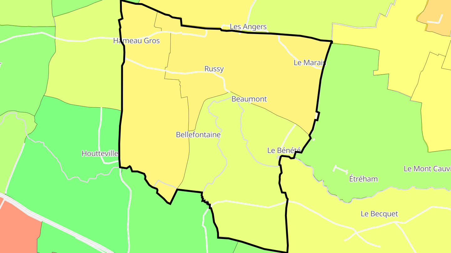 Carte des prix de l'immobilier Russy