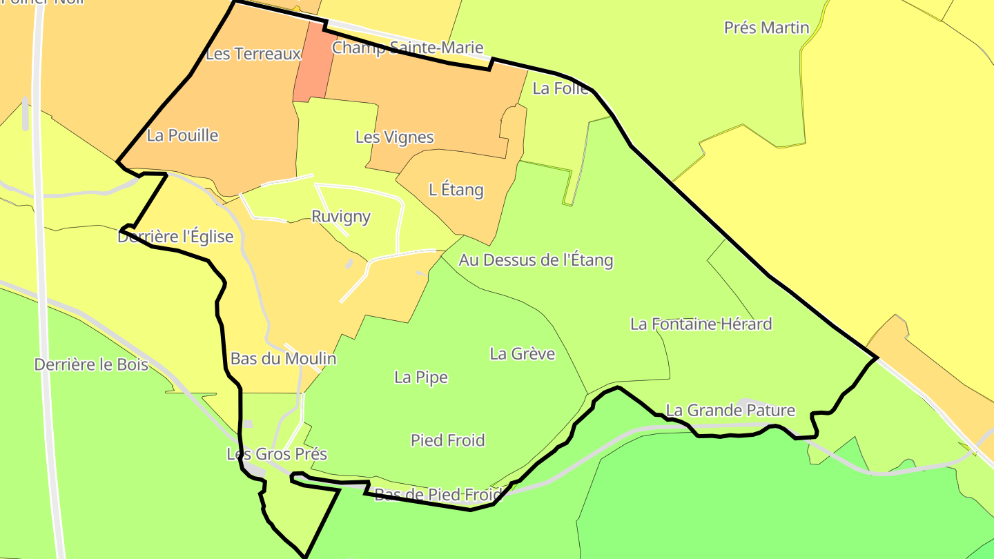 Carte des prix de l'immobilier Ruvigny
