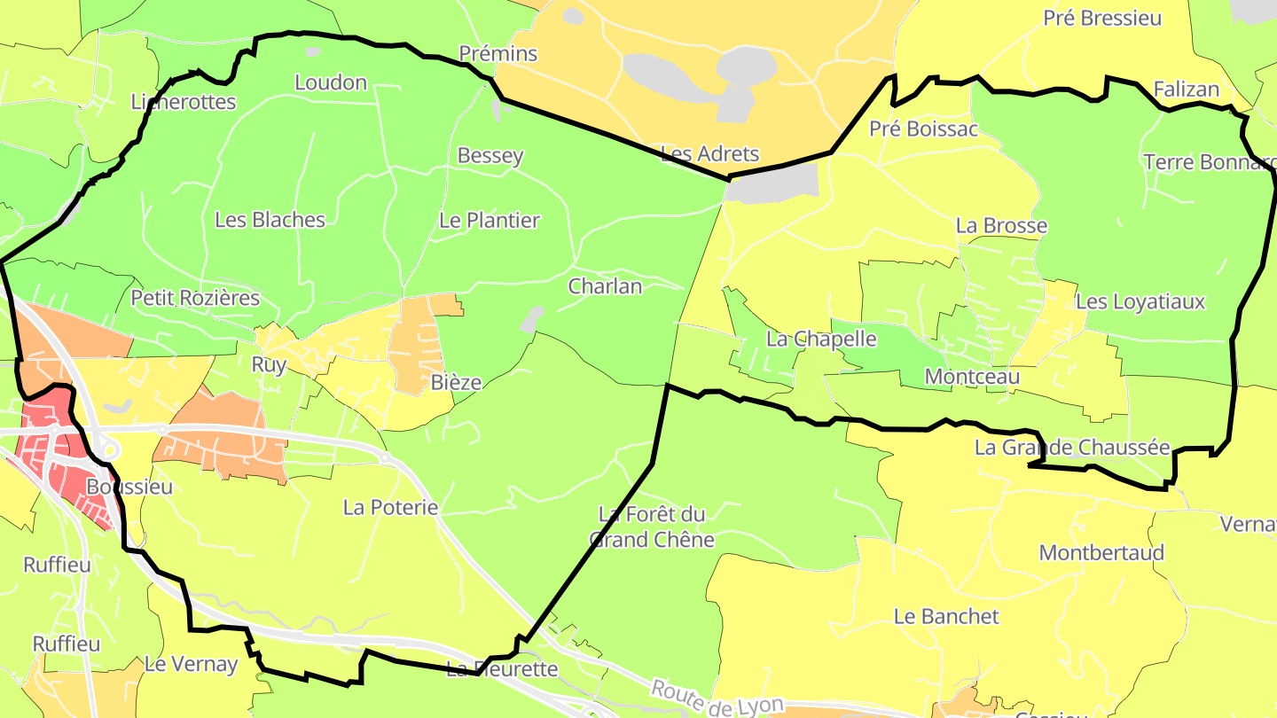 Carte des prix de l'immobilier Ruy-Montceau