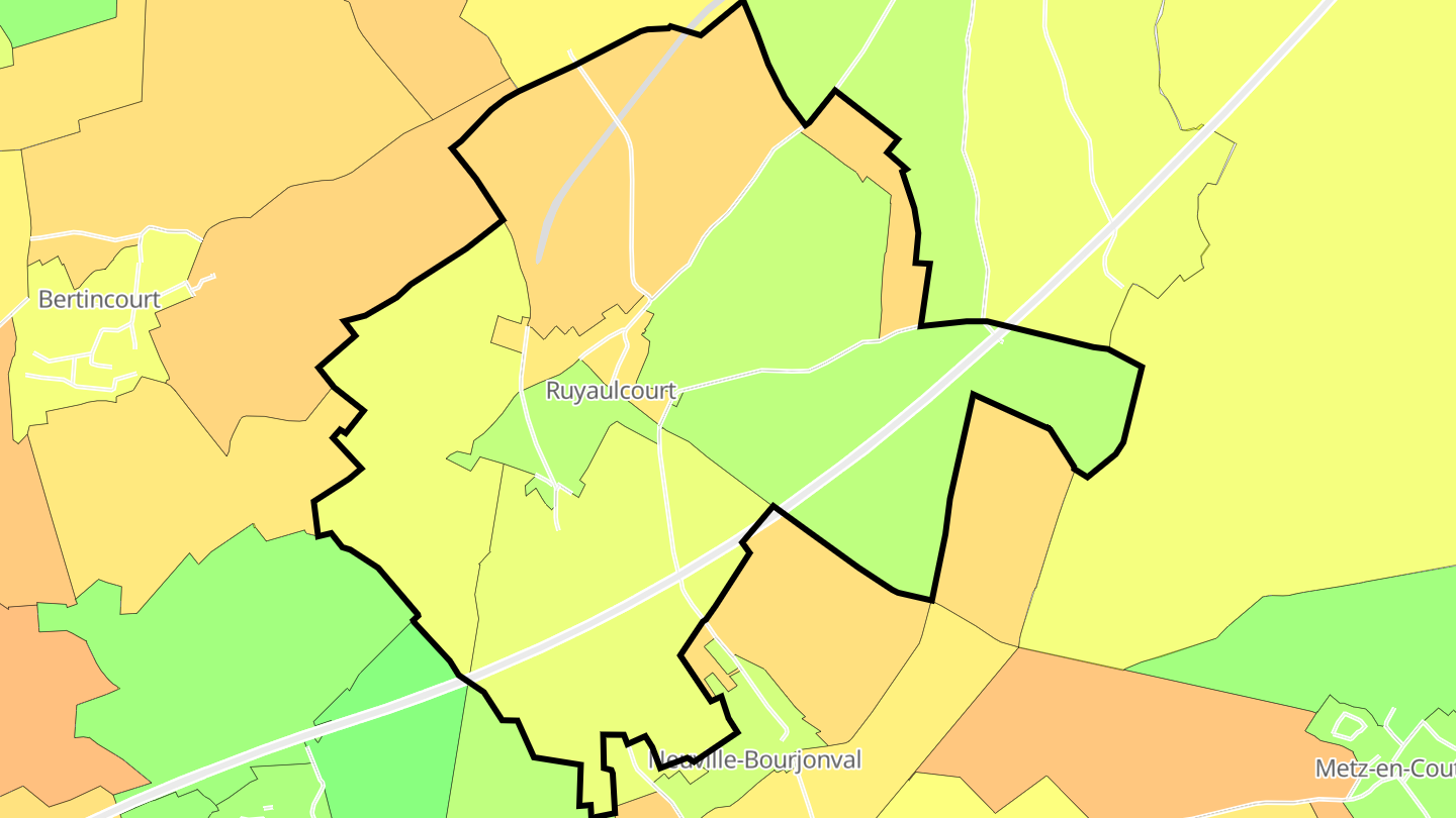Carte des prix de l'immobilier Ruyaulcourt