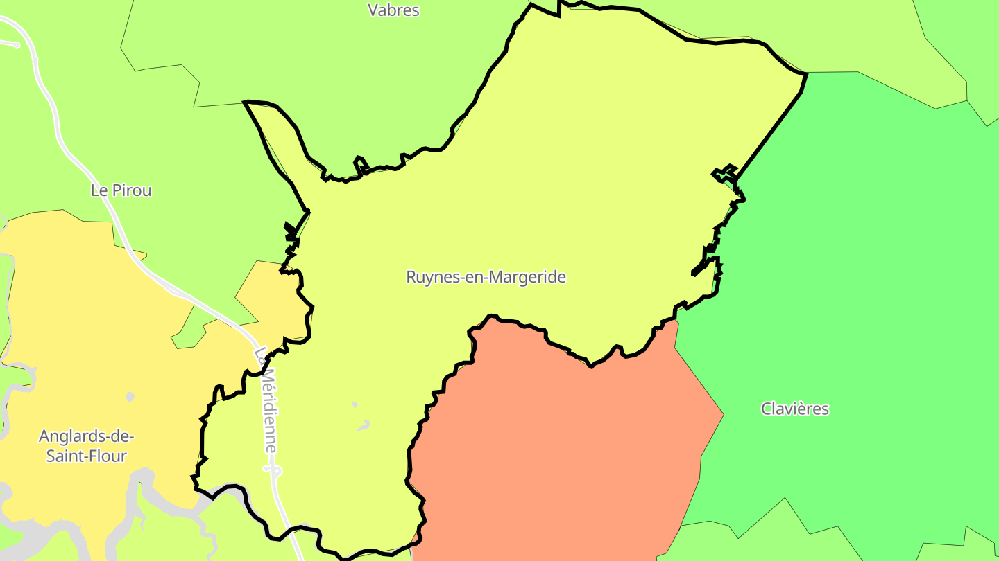 Carte des prix de l'immobilier Ruynes-en-Margeride