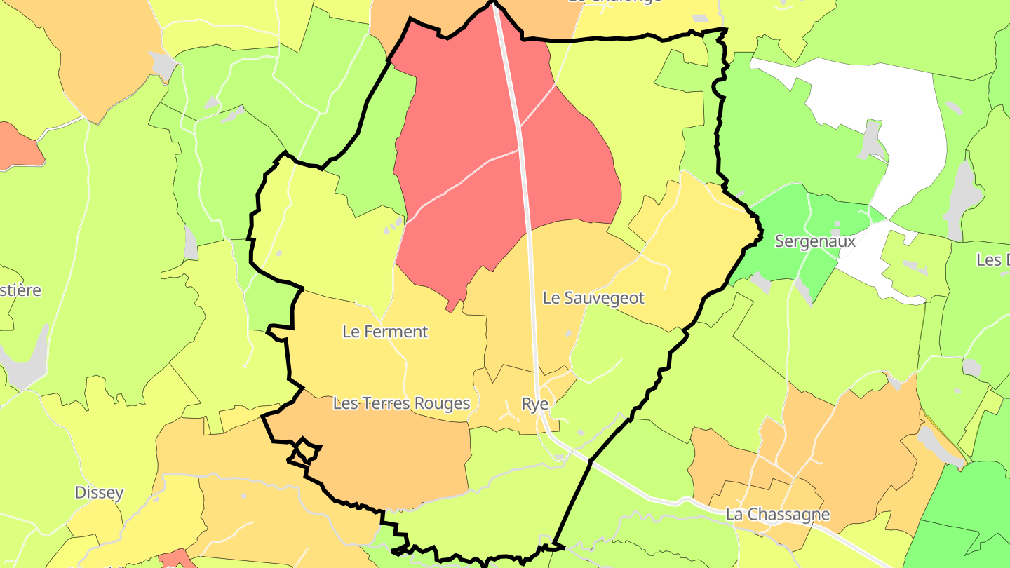 Carte des prix de l'immobilier Rye