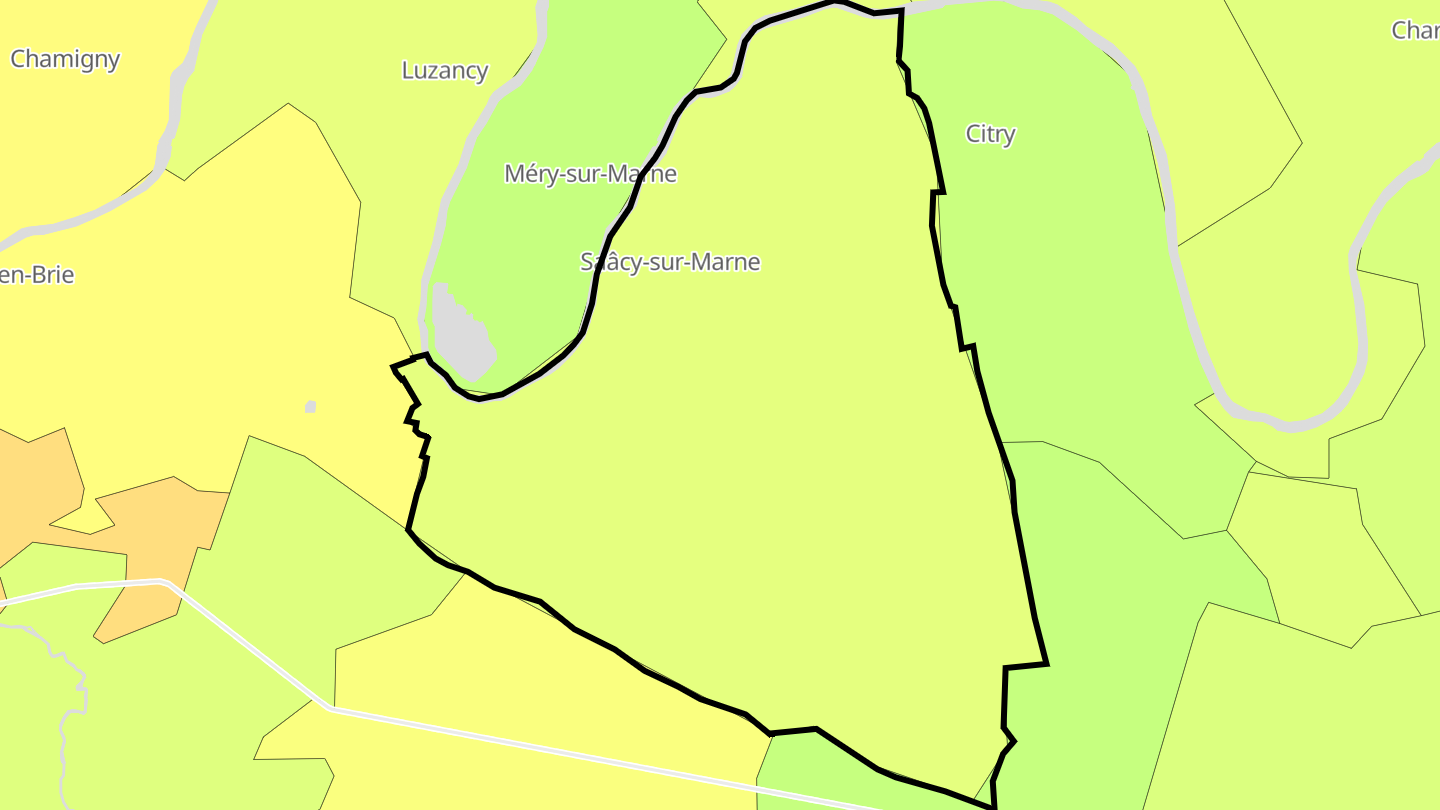 Carte des prix de l'immobilier Saâcy-sur-Marne