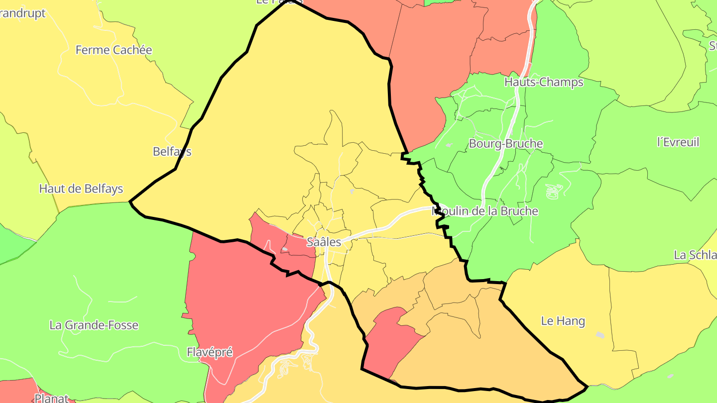 Carte des prix de l'immobilier Saales