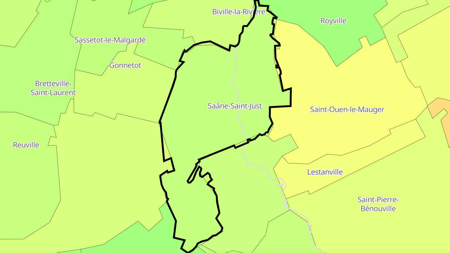 Carte des prix de l'immobilier Saâne-Saint-Just