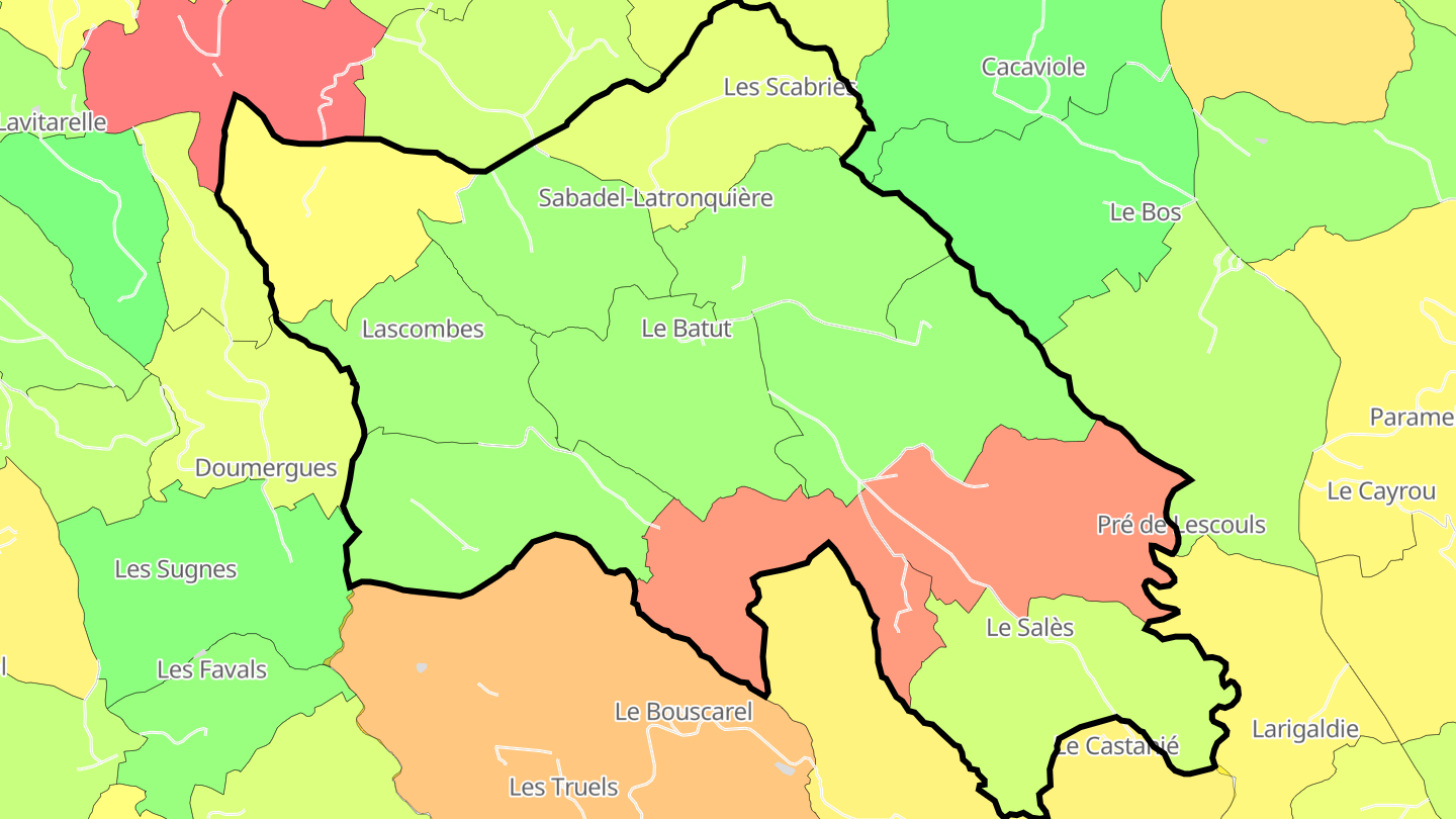 Carte des prix de l'immobilier Sabadel-Latronquière