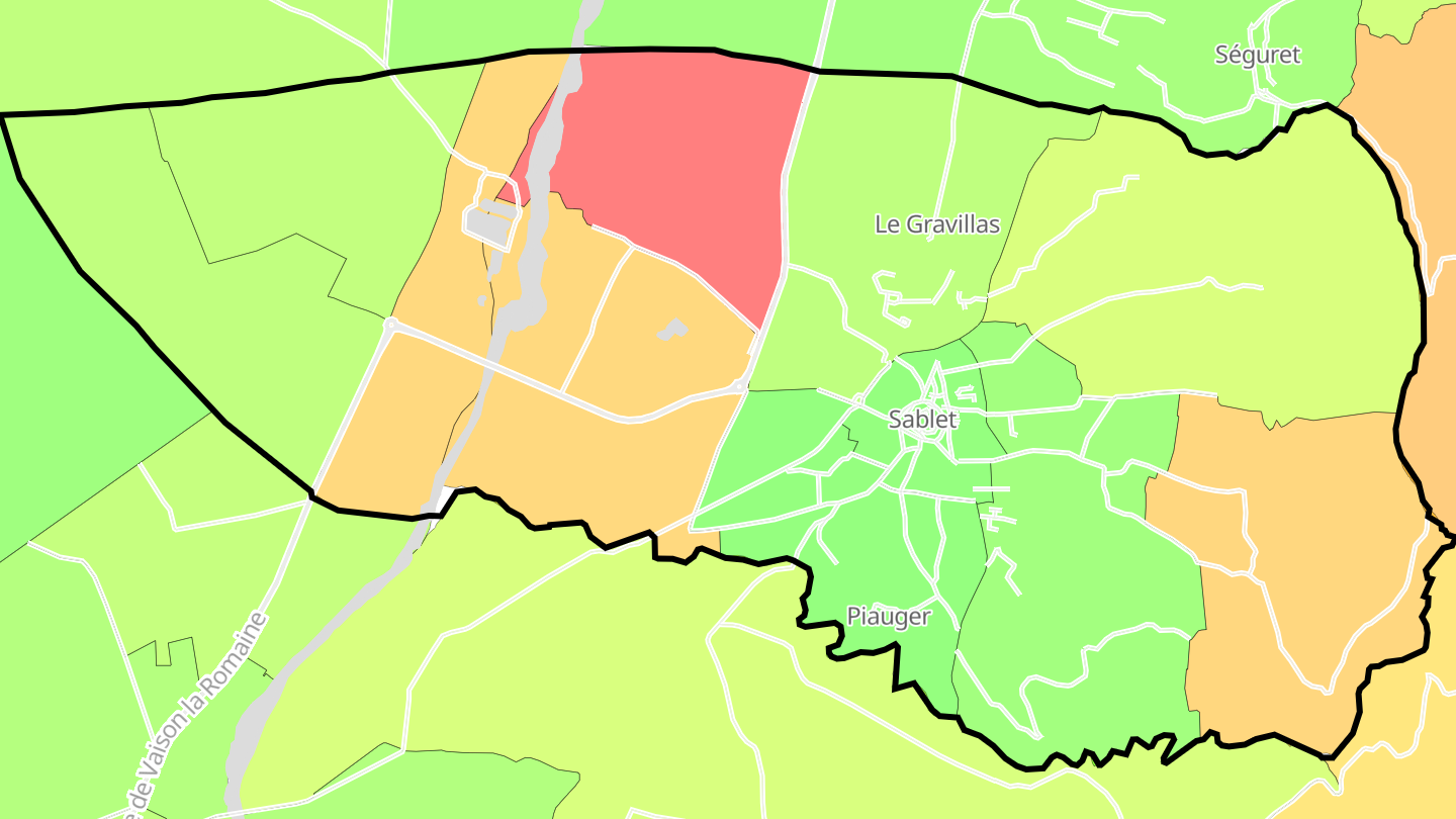 Carte des prix de l'immobilier Sablet