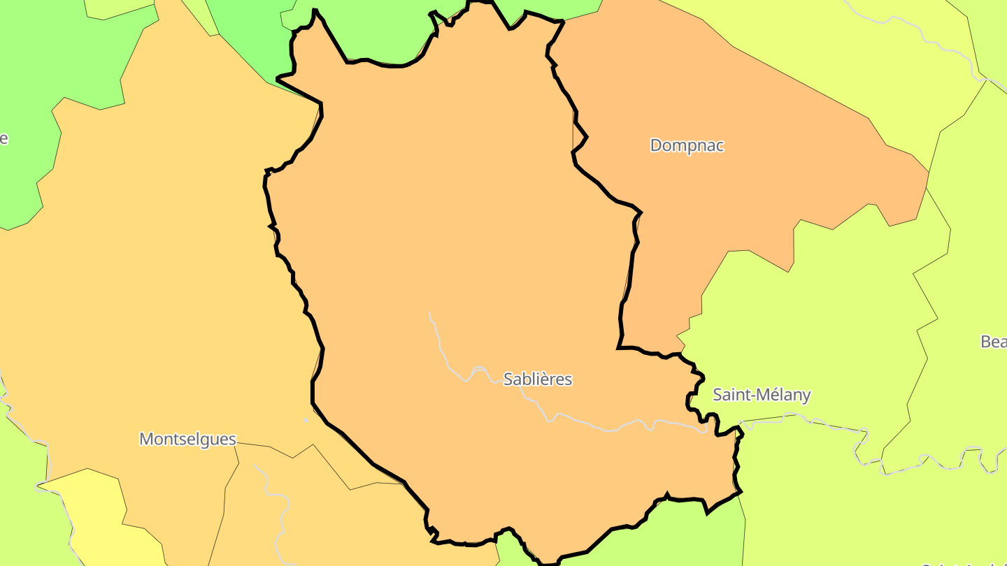 Carte des prix de l'immobilier Sablières