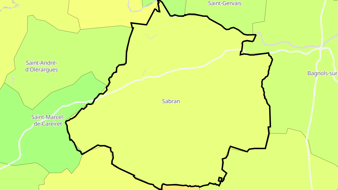 Carte des prix de l'immobilier Sabran